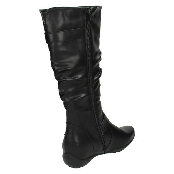 Down to Earth Ladies Down To Earth Flat High Leg Rouched Boots