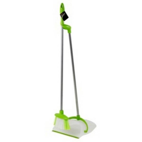 SupaHome Dustpan and Brush - White/Green - 