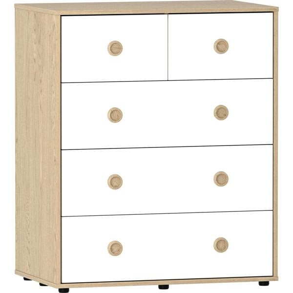 Junior Vida Neptune 5 Drawer Chest, Blue & Oak