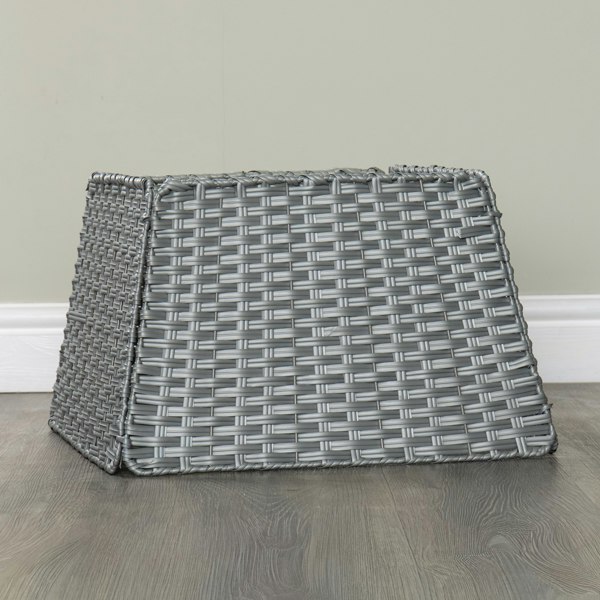 Samuel Alexander 47cm x 46cm Samuel Alexander Foldable Faux Rattan Christmas Tree Skirt in Grey