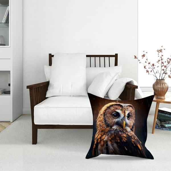 Warren Reed Tawny Owl Face Splashart Dark Background Floor Cushion