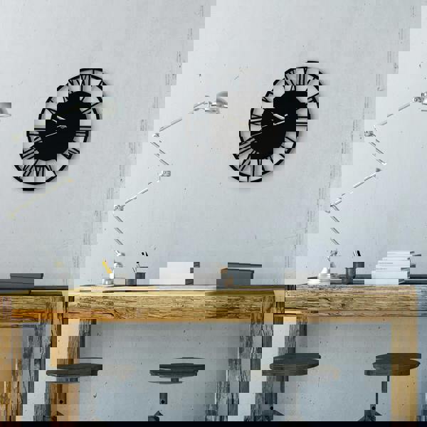 WALPLUS WC2134 - Acrylic Gloss Roman Wall Clock Black - 30 cm / 11.8 in