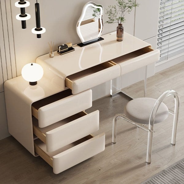 Donnelly Dressing Table With LED Mirror, Cream-Weilai Concept-Weilai Concept