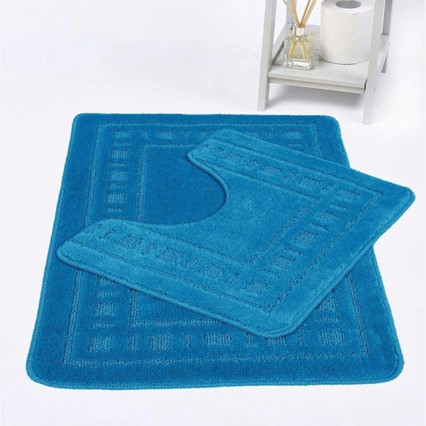 HomeSpace Direct Diem 2pc Anti- Slip Bath Mat and Pedestal Set