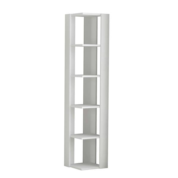 Decortie Nati Tall Corner Bookcase Modern Shelving Unit Space-Saving Storage 161cm