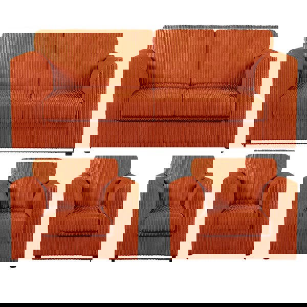 Furnishings For Less Luxor Full Jumbo Cord 3 Seater and 2 x Armchairs - Full Back
