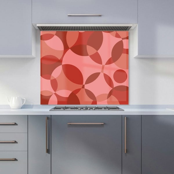 Warren Reed - Designer Red Circle Pattern Kitchen Splashback