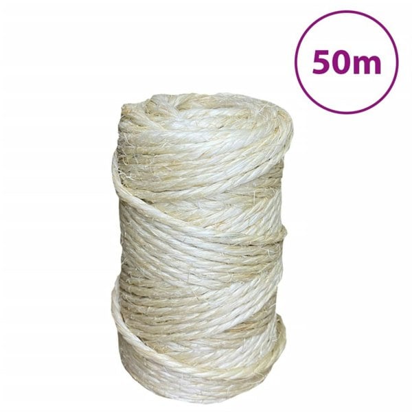 Berkfield Rope 100% Sisal 4 mm 50 m