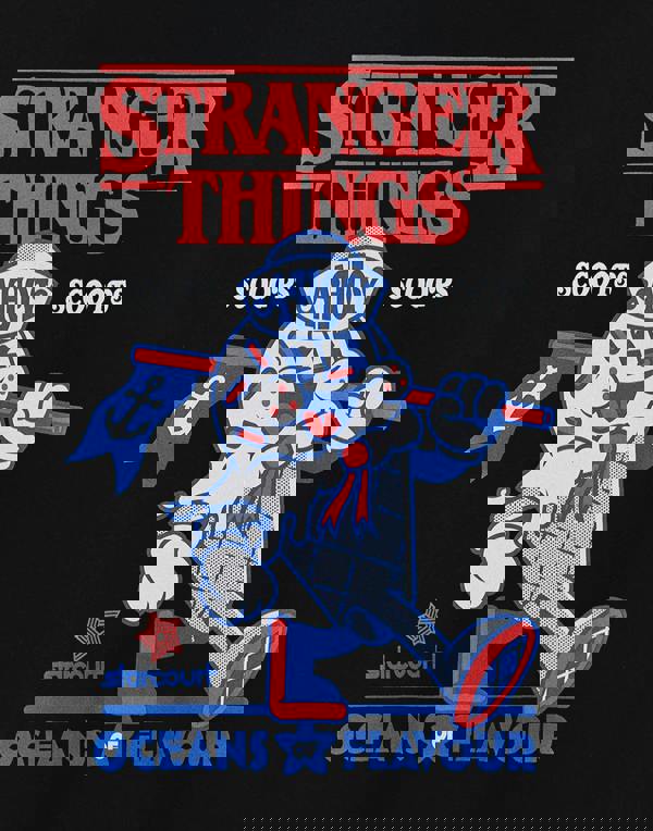 Stranger Things Unisex Black Scoops Short Sleeved T-Shirt