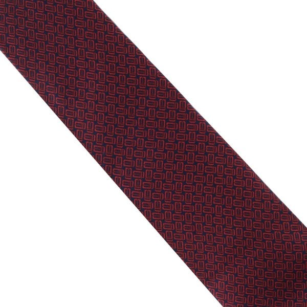 Dunhill luxurious mulberry silk tie in a harness buckle pattern