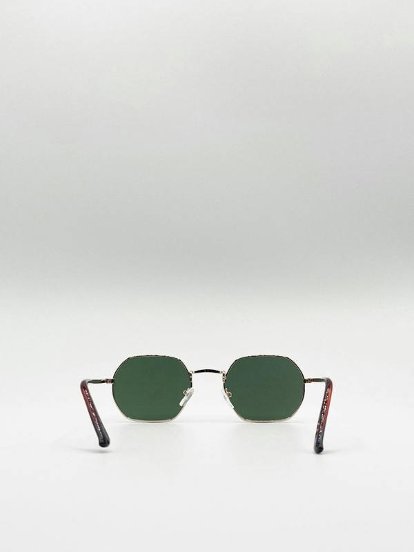 Hexagon Metal Frame Sunglasses in Gold - svnx