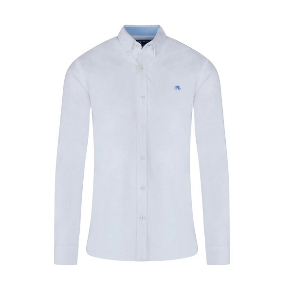 Raging Bull Mens Oxford Classic Long-Sleeved Shirt - White