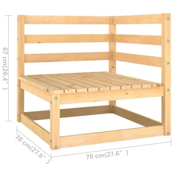 Berkfield 3 Piece Garden Lounge Set Solid Wood Pine