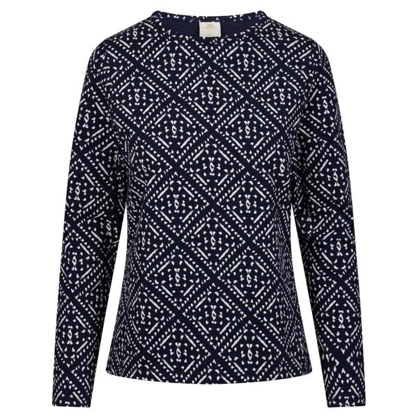 Trespass Womens Daniela Patterned Long-Sleeved Top - Navy