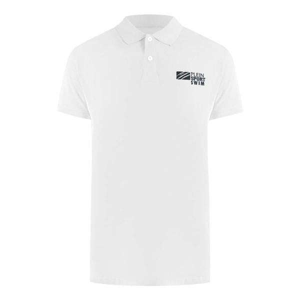 Plein Sport Classic Logo Stretch White Polo Shirt