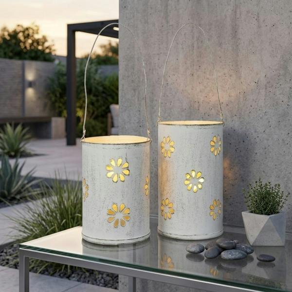 Garden Greatness Duo Rustic Floral Hanging Lanterns