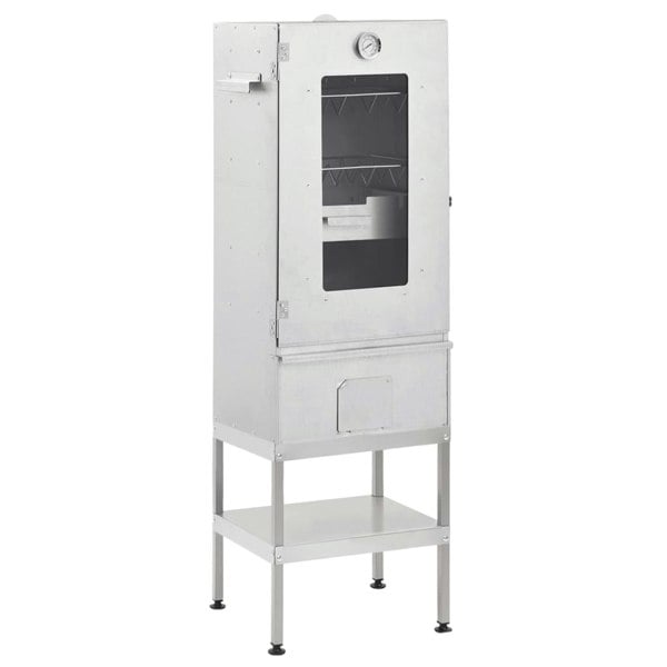 Berkfield BBQ Oven Smoker with Table Galvanised Steel