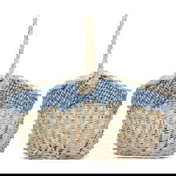 White Wash Finish Oval Wicker Basket
