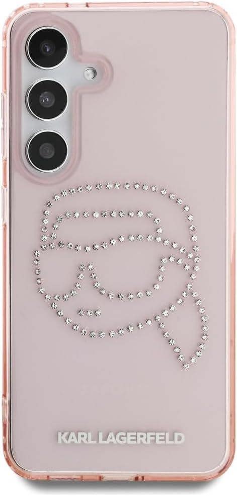 Karl Lagerfeld Rhinestones Karl Head Logo Case for Samsung Galaxy S25 6.2" Pink - KLHCS25SHKHDCELP