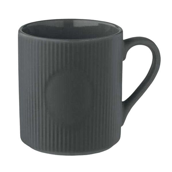 MidOcean Ribbed Ceramic 340ml Mug - Stone Grey - 
