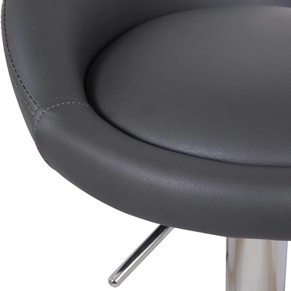 Lamboro Sorrento Deluxe, Footrest, Kitchen Bar Stool, Height Adjustable Swivel Gas Lift, Home Bar & Breakfast Faux-Leather Barstool, Black