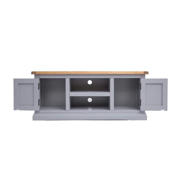 Cabinet Bits Rocca Grey 2 Door TV Cabinet Brass Knob