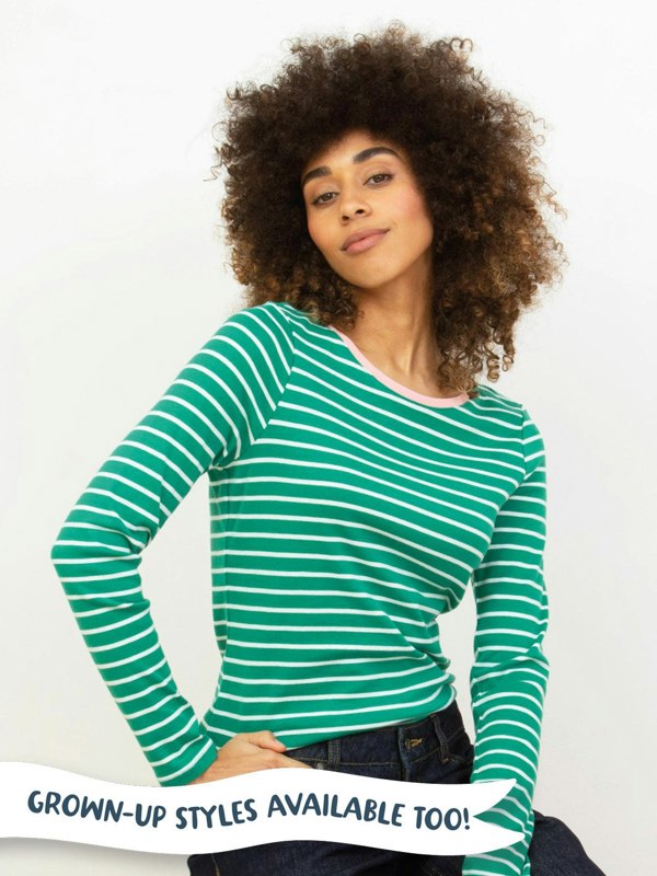 Kite Girls Organic Emerald Stripe T-Shirt