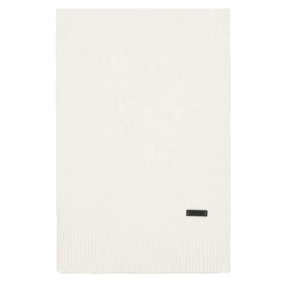 Boss Albas Knitted Midweight Scarf - White - 