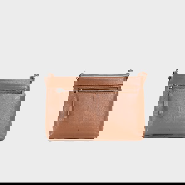 Assots London 'SANDRA' Tan Soft Nappa Full Grain Real Leather Crossbody Bag