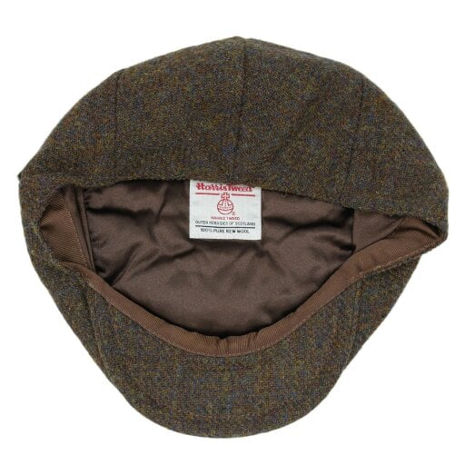 Heather Hats & Accessories Genuine Harris Tweed Wool Flat Cap, Satin Lining, Outdoor Wear, Walnut Brown