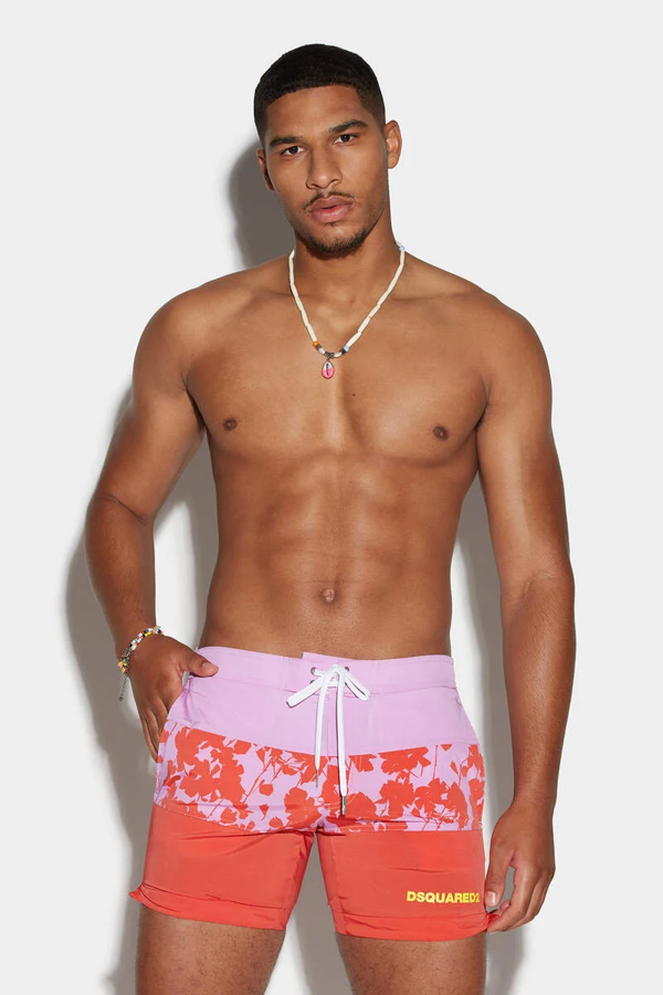 Dsquared2 Floral Design Swim Shorts - Pink