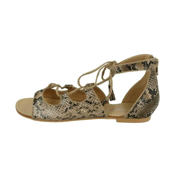 Spot On Ladies Spot On Snake Print Flat Sandals