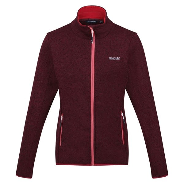 Regatta Women's Newhill Marl Full Zip Fleece Jacket - Burgundy/Rumba Red