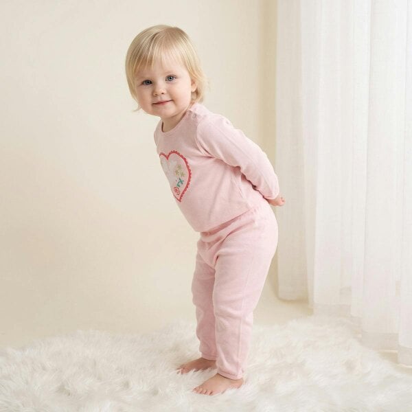 Mini Cuddles Heart Top & Joggers (Pink)