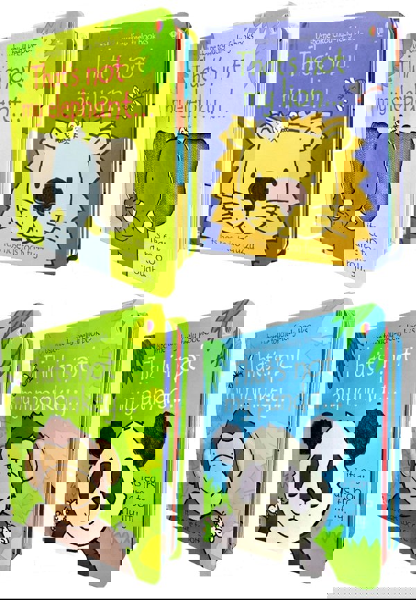 Usborne Thats Not My Animals Collection 4 Books Set ( Lion, Elephant, Panda, Monkey)