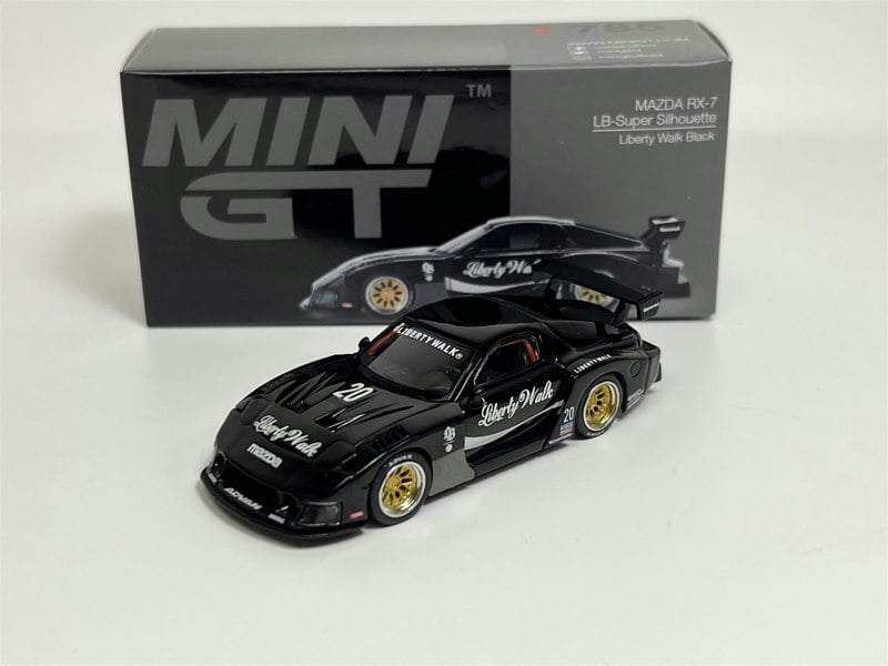 Mini GT Mazda RX-7 LB Super Silhouette Liberty Walk Black LHD 1:64 Mini GT MGT00785L