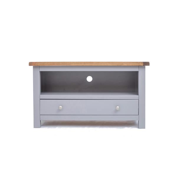 Mirano Grey 1 Drawer TV Cabinet Chrome Knob