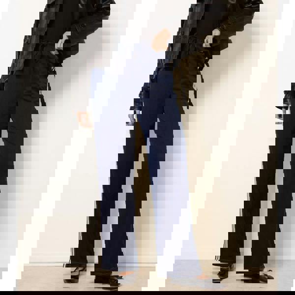 Blue Vanilla Stripe Trousers With Elasticated Waist