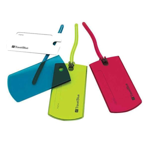 Travel Blue Jelly Luggage Tags - Pack of 2 - Brightly Colored Travel Accessories for Easy Suitcase Identification