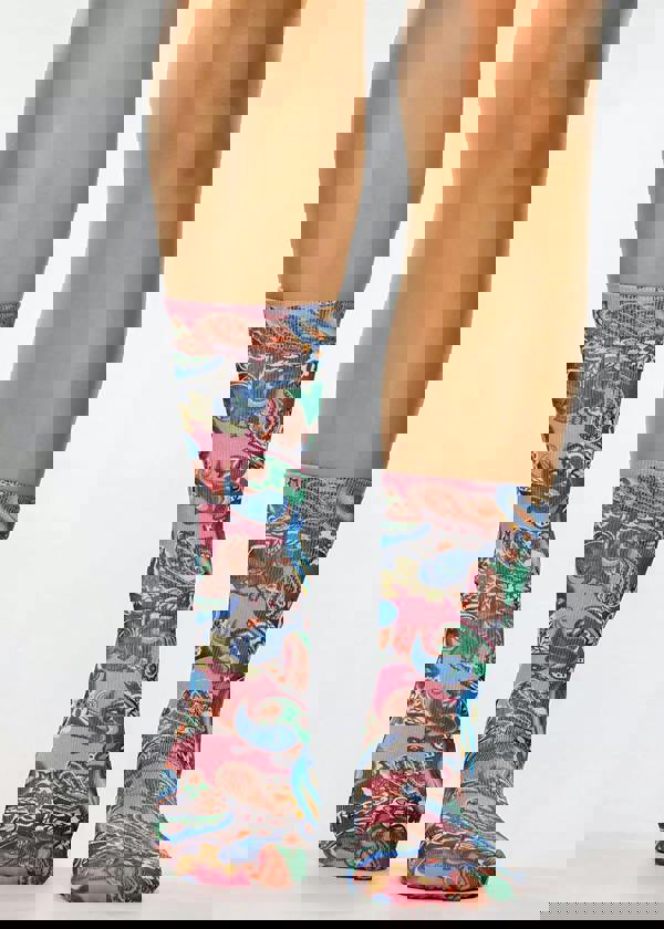 Jemsox PINK PAISLEY Ladies Novelty Gift Socks