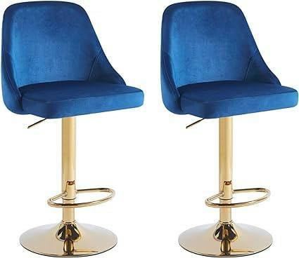 HYGRAD BUILT TO SURVIVE Adjustable Velvet Swivel Bar Stools – Set of 2 | HYGRAD®