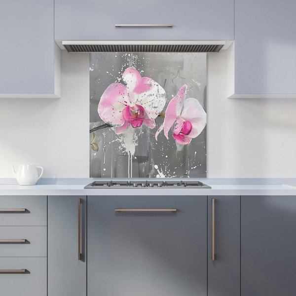 Warren Reed - Designer Pink Orchids Splashart Kitchen Splashback