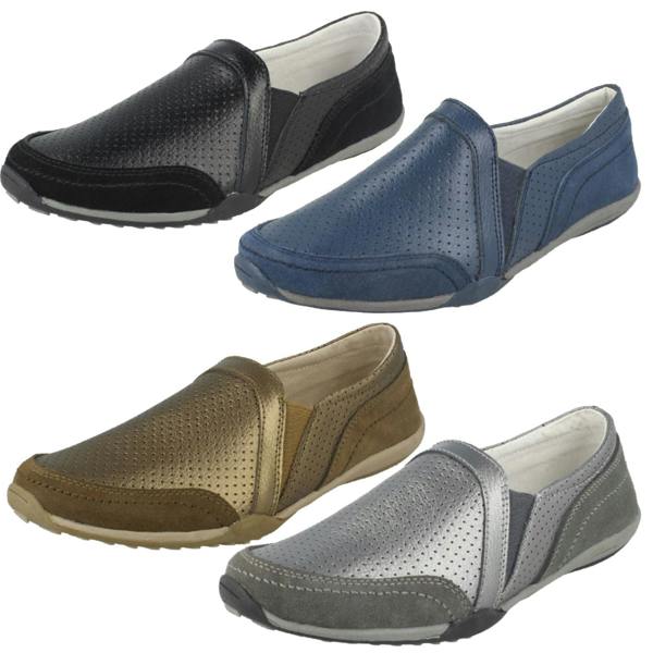 Down to Earth Ladies Down To Earth Leather Casual Shoes F80423