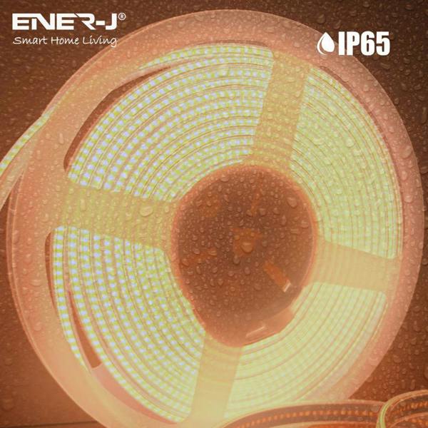 ENER-J 24V COB LED Strip Lights with 480 LEDs/M, 10W/M, 1020lm/M, CRI 90-92, 30m Roll, 3000K, IP20