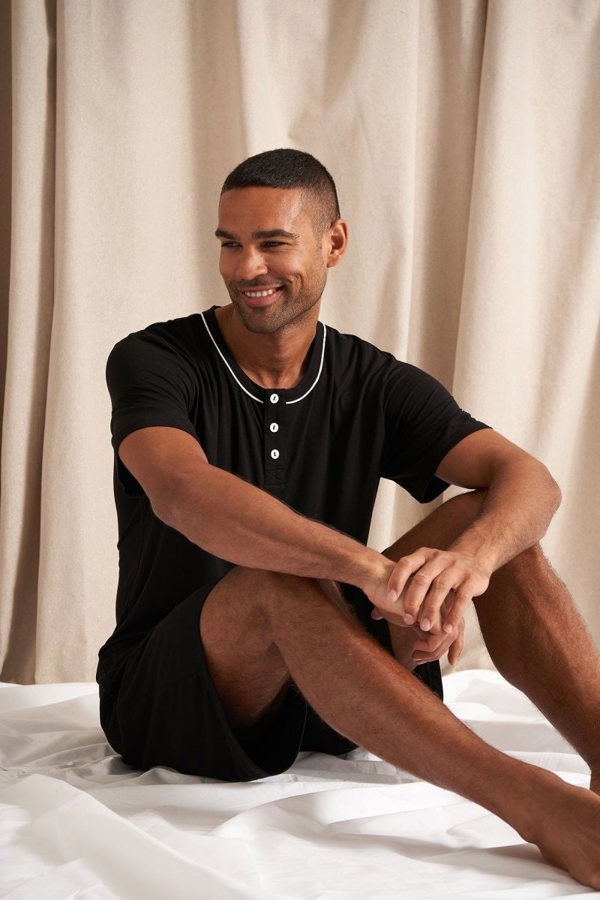 Mister You Bamboo Short Pyjama Set in BlackNightwear