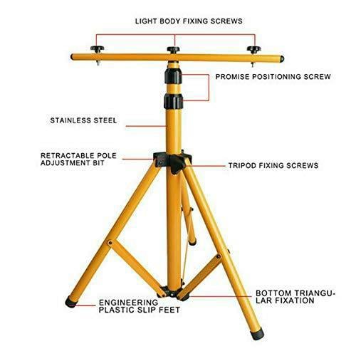 HYGRAD BUILT TO SURVIVE HYGRAD® Floodlight Tripod Stand, Twin Head -Could Mount 1 to 2 Lights, Portable Telescopic Outdoor Lamp Stand 160cm