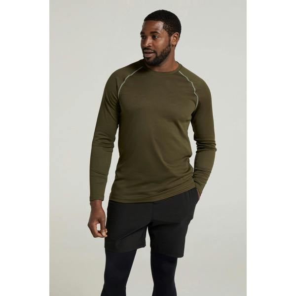 Mountain Warehouse Mens Endurance Long-Sleeved T-Shirt - Dark Khaki