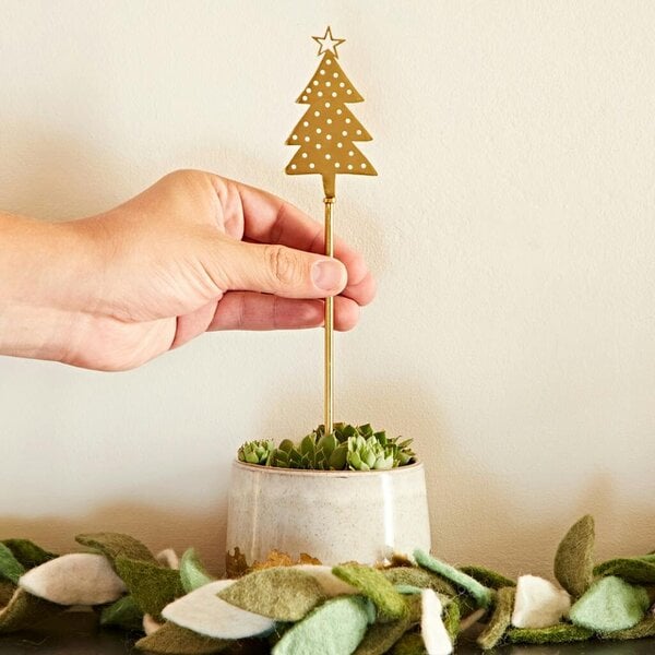 Paper High Set of 3 Recycled Metal Christmas Plant Silhouette Stakes