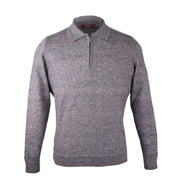 Jayden Wool Polo Jumper - Grey Pink