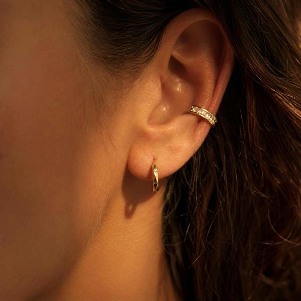 Gold Trip Crystal Baguette Ear Cuff
